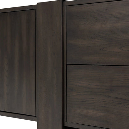 Fisher Media Console by Four Hands. Made from thick oak veneer in a modern style.