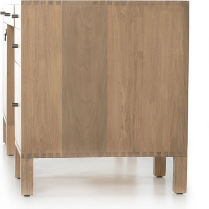 Isador Executive Desk by Four Hands. Made from solid poplar, top grain leather in a modern style.