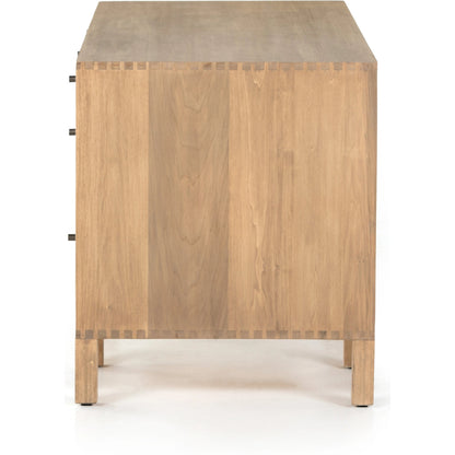 Isador Executive Desk by Four Hands. Made from solid poplar, top grain leather in a modern style.