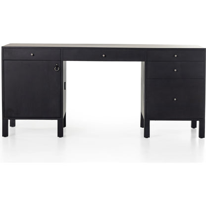 Isador Executive Desk by Four Hands. Made from solid poplar, top grain leather in a modern style.