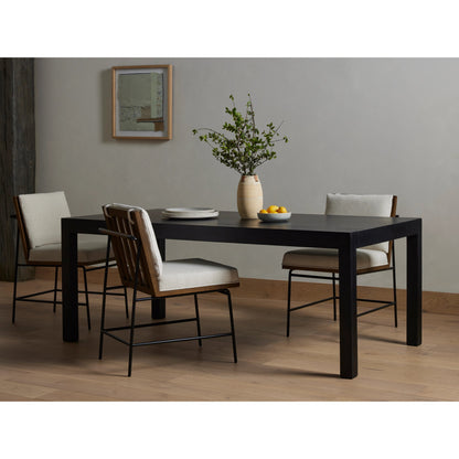 Isador Dining Table by Four Hands. Made from solid poplar in a modern style.
