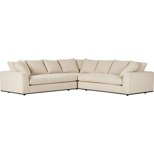 Ralston 3-Piece Corner Sectional by Four Hands in irving flax and graphite black. Made from 56% polyester, 44% acrylic, iron, solid pine in a modern style.