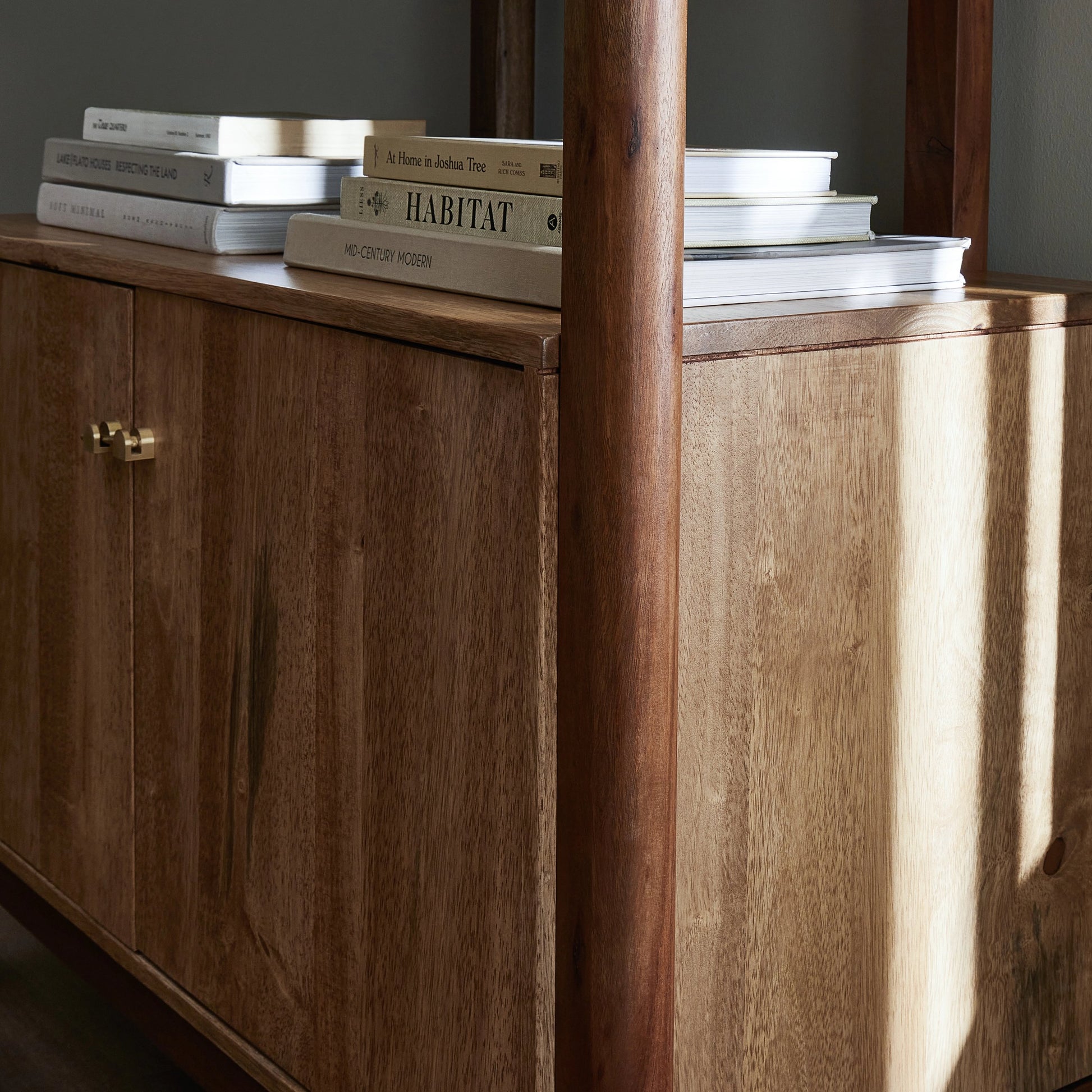 Reza Bookcase by Four Hands. Made from solid acacia, solid parawood in a modern style.