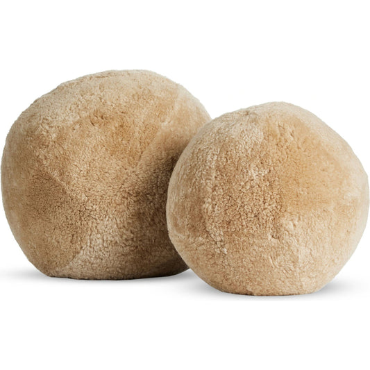 Balle Shearling Pillow Set by Four Hands. Made from 100% sheared sheepskin, down alternative fiber, 100% polyester in a transitional style.