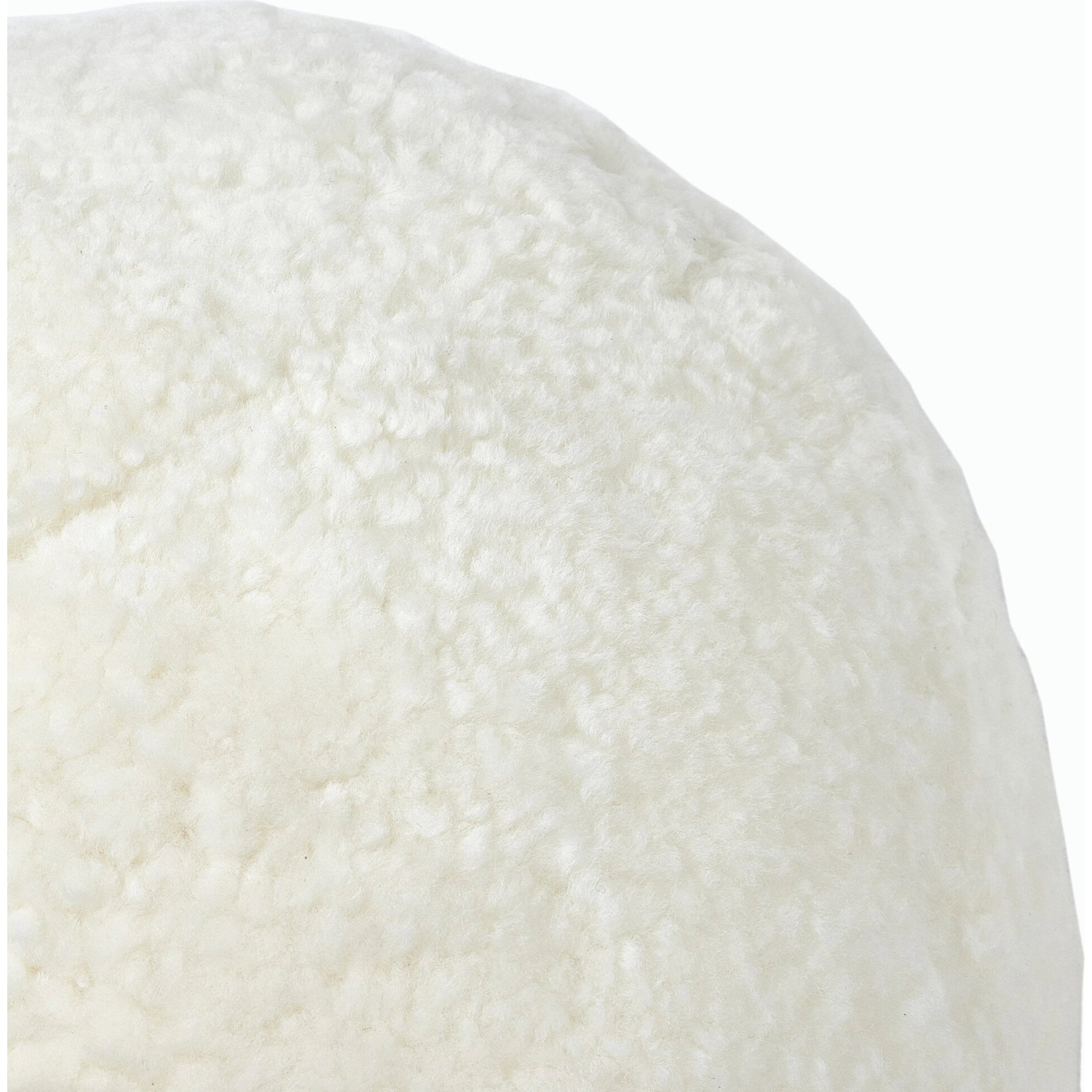 Balle Shearling Pillow Set by Four Hands in white shorn sheepskin. Made from 100% sheared sheepskin, down alternative fiber, 100% polyester in a transitional style.