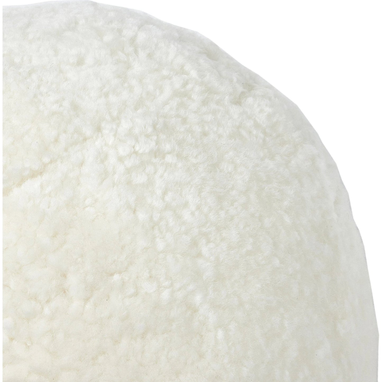 008 SI-2137199 | Closeup | Balle Shearling Pillow Set by Four Hands in white shorn sheepskin. Made from 100% sheared sheepskin, down alternative fiber, 100% polyester in a transitional style.