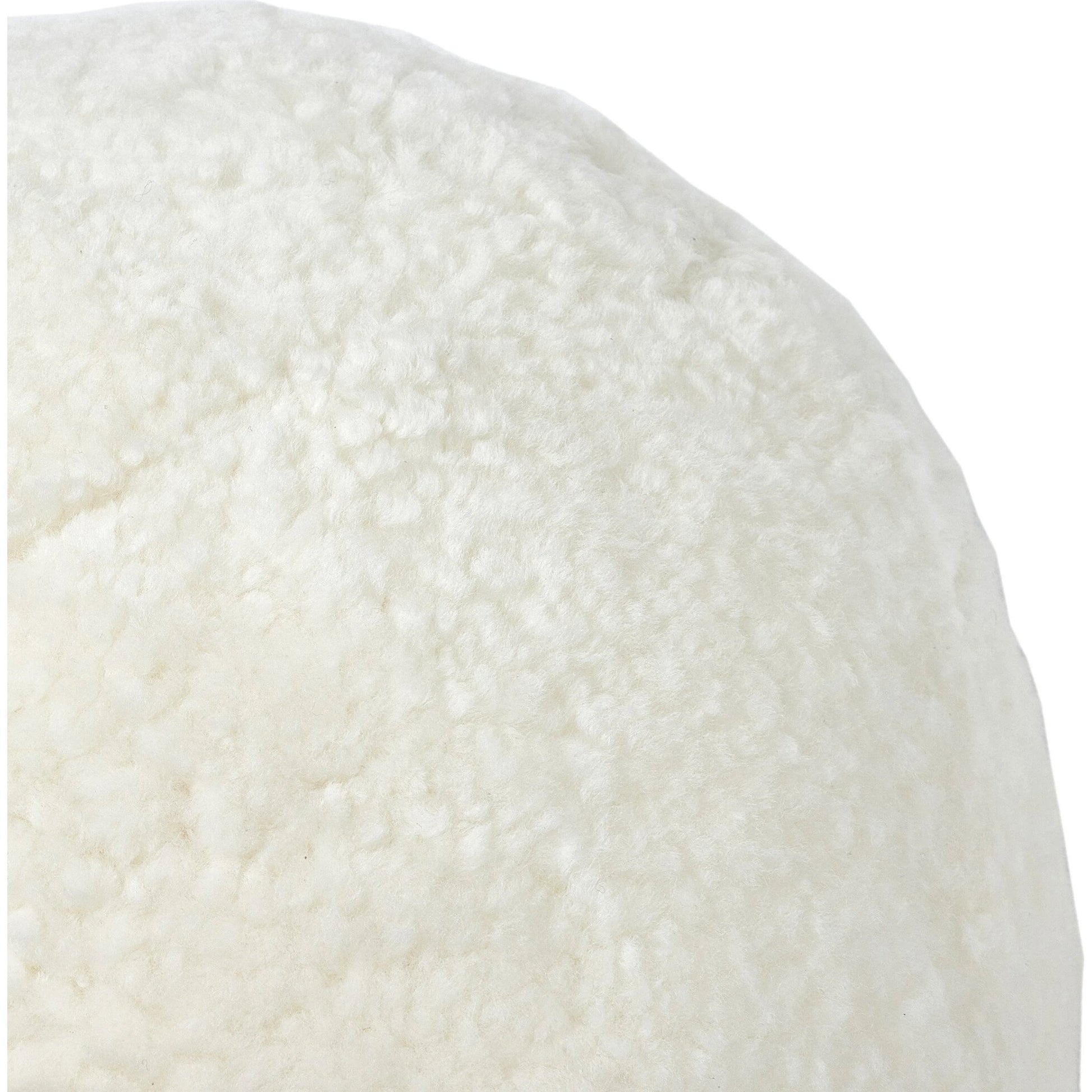 Balle Shearling Pillow Set by Four Hands in white shorn sheepskin. Made from 100% sheared sheepskin, down alternative fiber, 100% polyester in a transitional style.