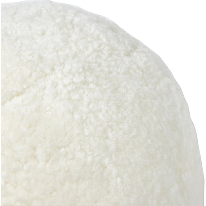 Balle Shearling Pillow Set by Four Hands in white shorn sheepskin. Made from 100% sheared sheepskin, down alternative fiber, 100% polyester in a transitional style.