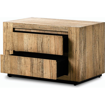 Abaso Nightstand by Four Hands. Made from thick oak veneer, engineered hardwood in a modern style.