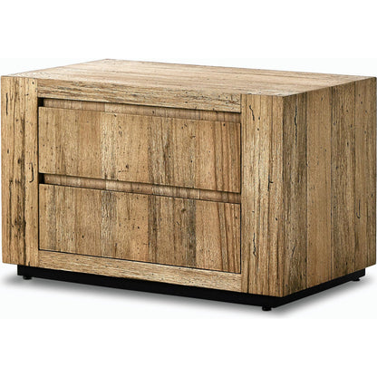 Abaso Nightstand by Four Hands. Made from thick oak veneer, engineered hardwood in a modern style.