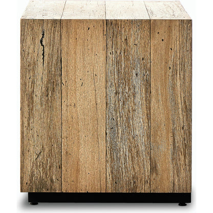 Abaso Nightstand by Four Hands. Made from thick oak veneer, engineered hardwood in a modern style.