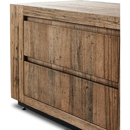 Abaso Nightstand by Four Hands. Made from thick oak veneer, engineered hardwood in a modern style.