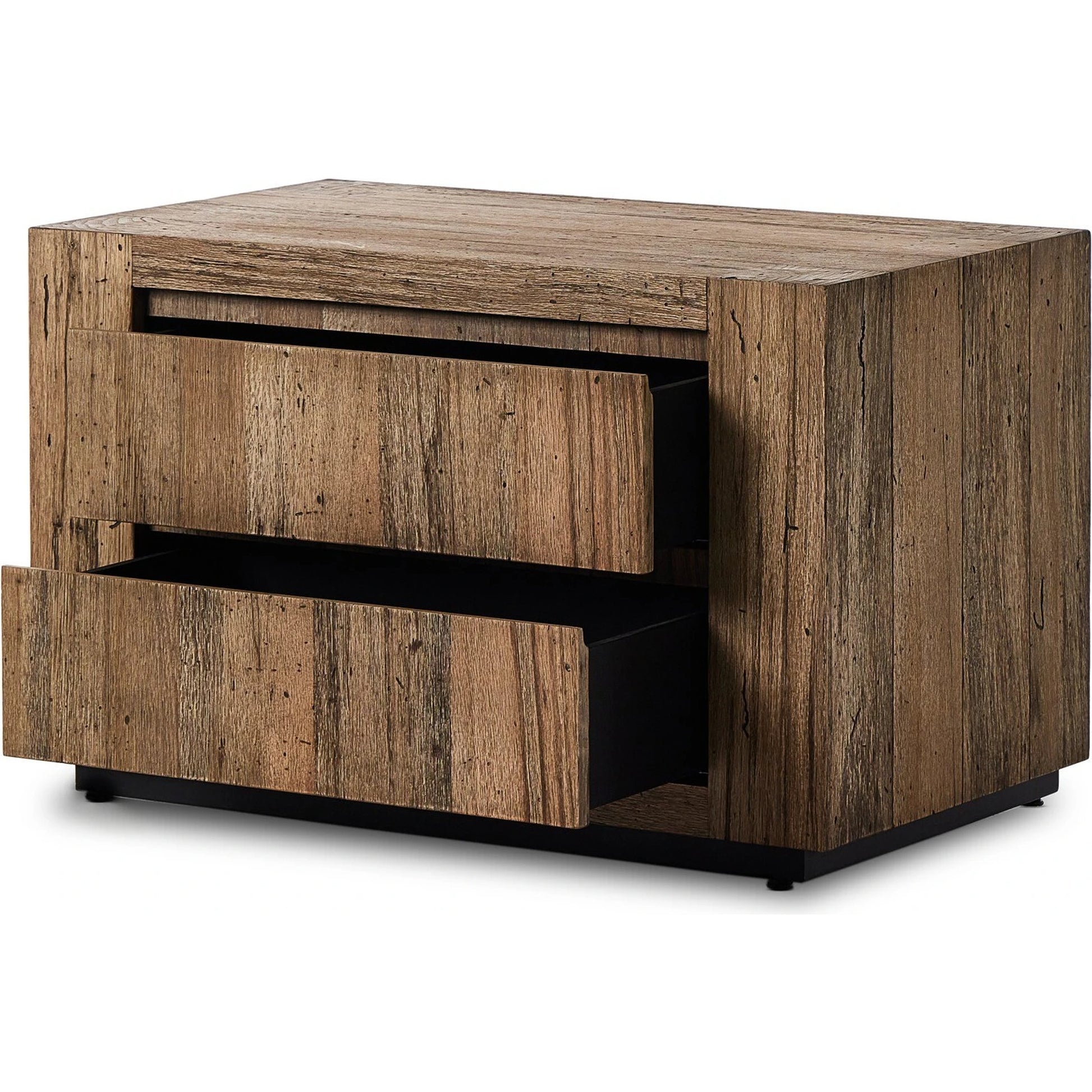 Abaso Nightstand by Four Hands. Made from thick oak veneer, engineered hardwood in a modern style.