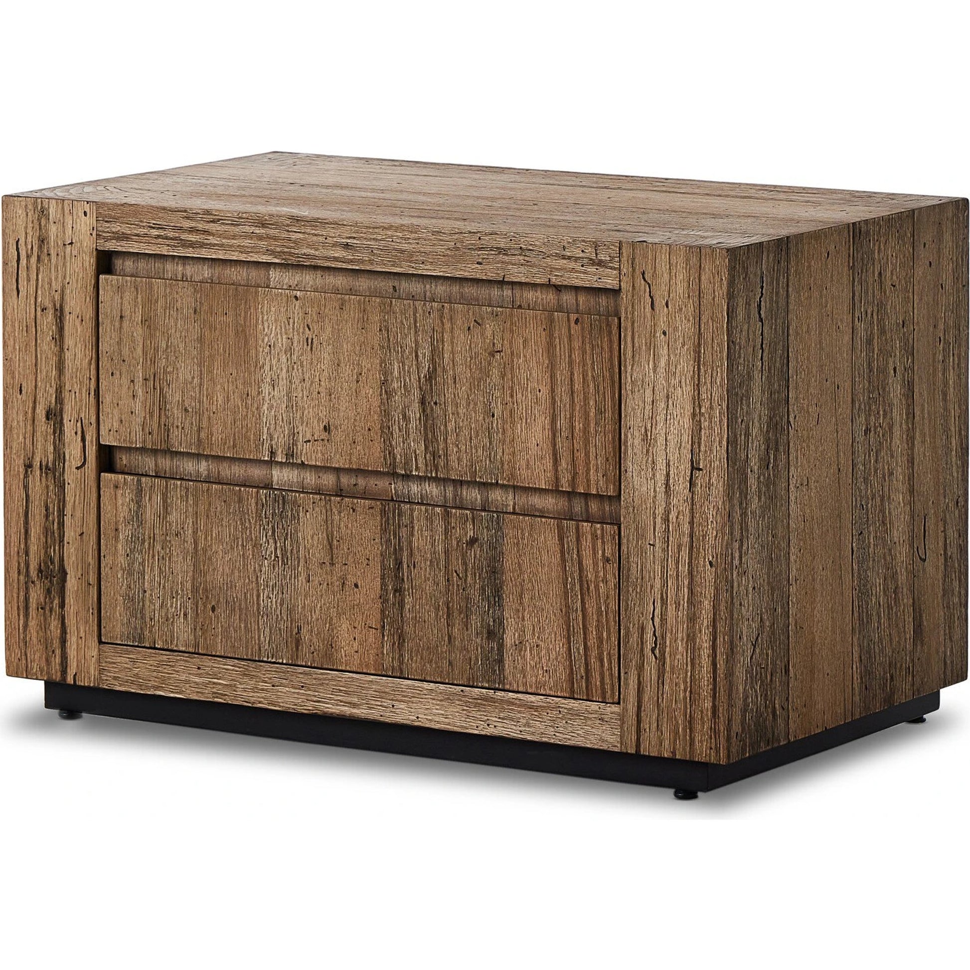 Abaso Nightstand by Four Hands. Made from thick oak veneer, engineered hardwood in a modern style.