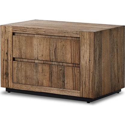 Abaso Nightstand by Four Hands. Made from thick oak veneer, engineered hardwood in a modern style.