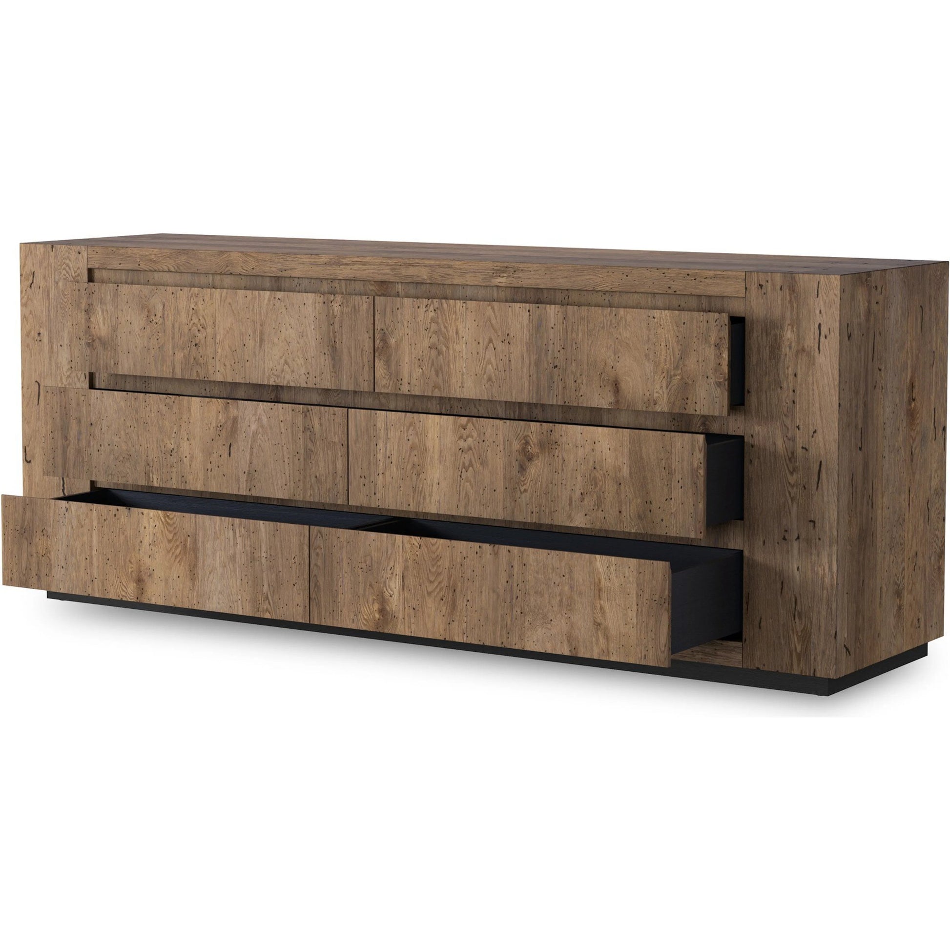 Abaso 6-Drawer Dresser by Four Hands. Made from thick oak veneer in a transitional style.