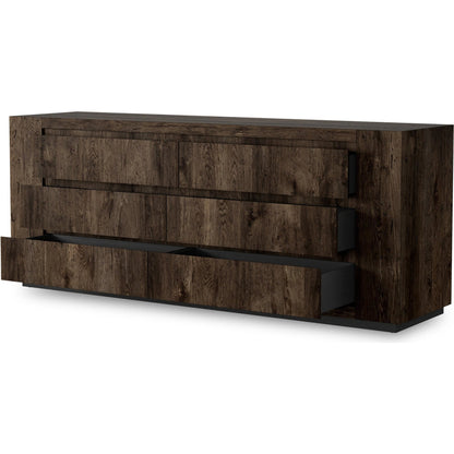 Abaso 6-Drawer Dresser by Four Hands. Made from thick oak veneer in a transitional style.