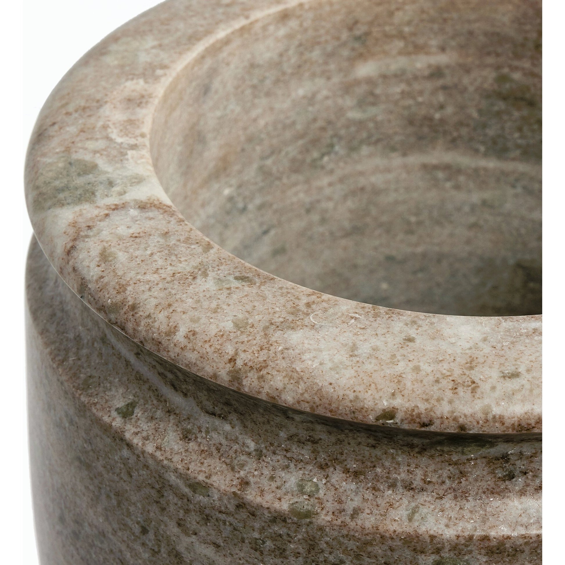 Devi Vase by Four Hands in antique white marble. Made from solid marble in a modern style.