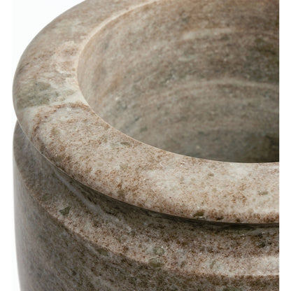 Devi Vase by Four Hands in antique white marble. Made from solid marble in a modern style.