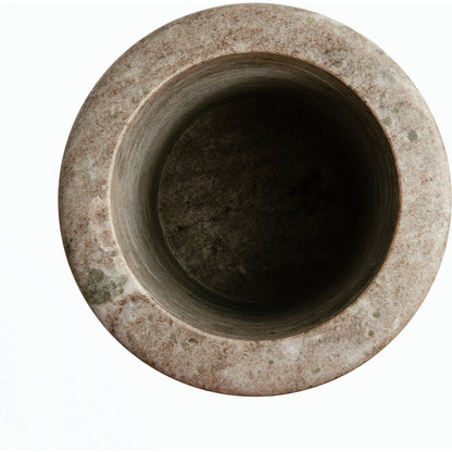 Devi Vase by Four Hands in antique white marble. Made from solid marble in a modern style.