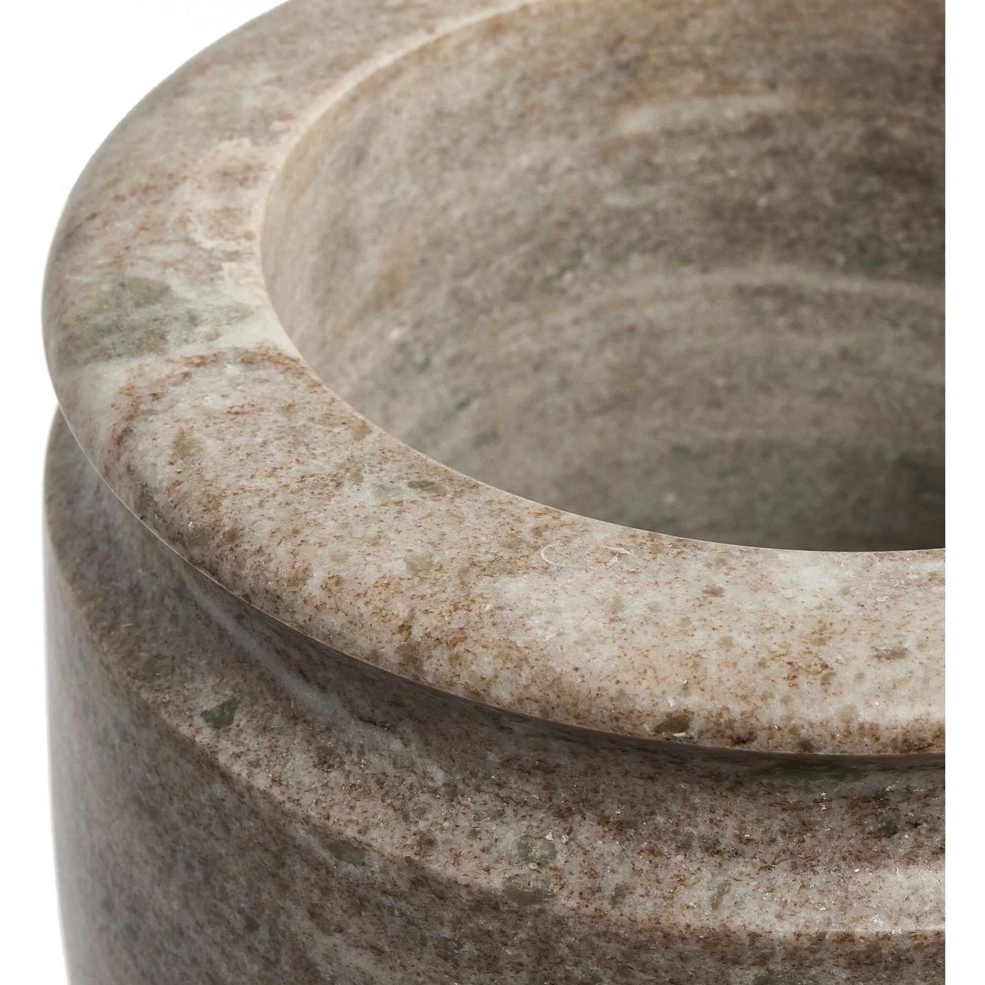 Devi Vase by Four Hands in antique white marble. Made from solid marble in a modern style.