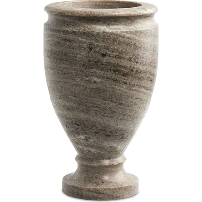 Devi Vase by Four Hands in antique white marble. Made from solid marble in a modern style.