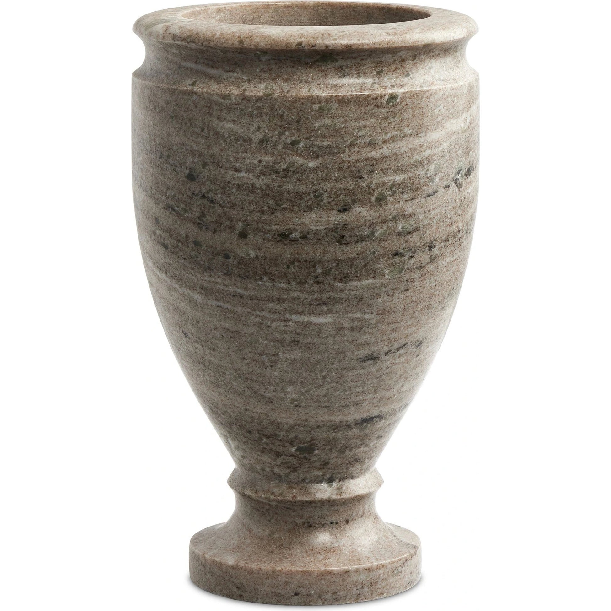 Devi Vase by Four Hands in antique white marble. Made from solid marble in a modern style.