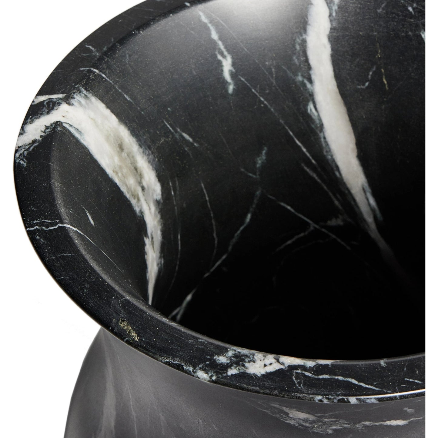 002 SI-2137597 | Closeup | Sona Vase by Four Hands in black marble. Made from solid marble in a modern style.