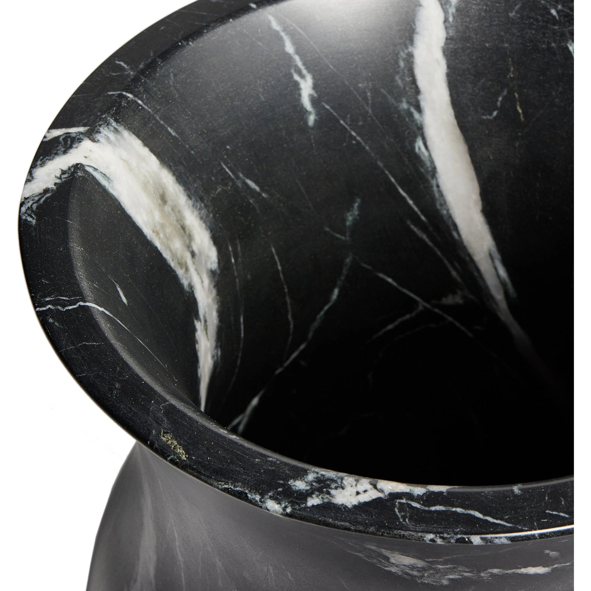 Sona Vase by Four Hands in black marble. Made from solid marble in a modern style.