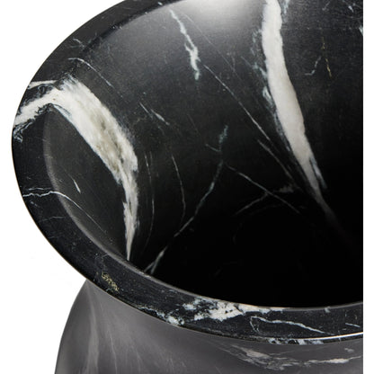Sona Vase by Four Hands in black marble. Made from solid marble in a modern style.