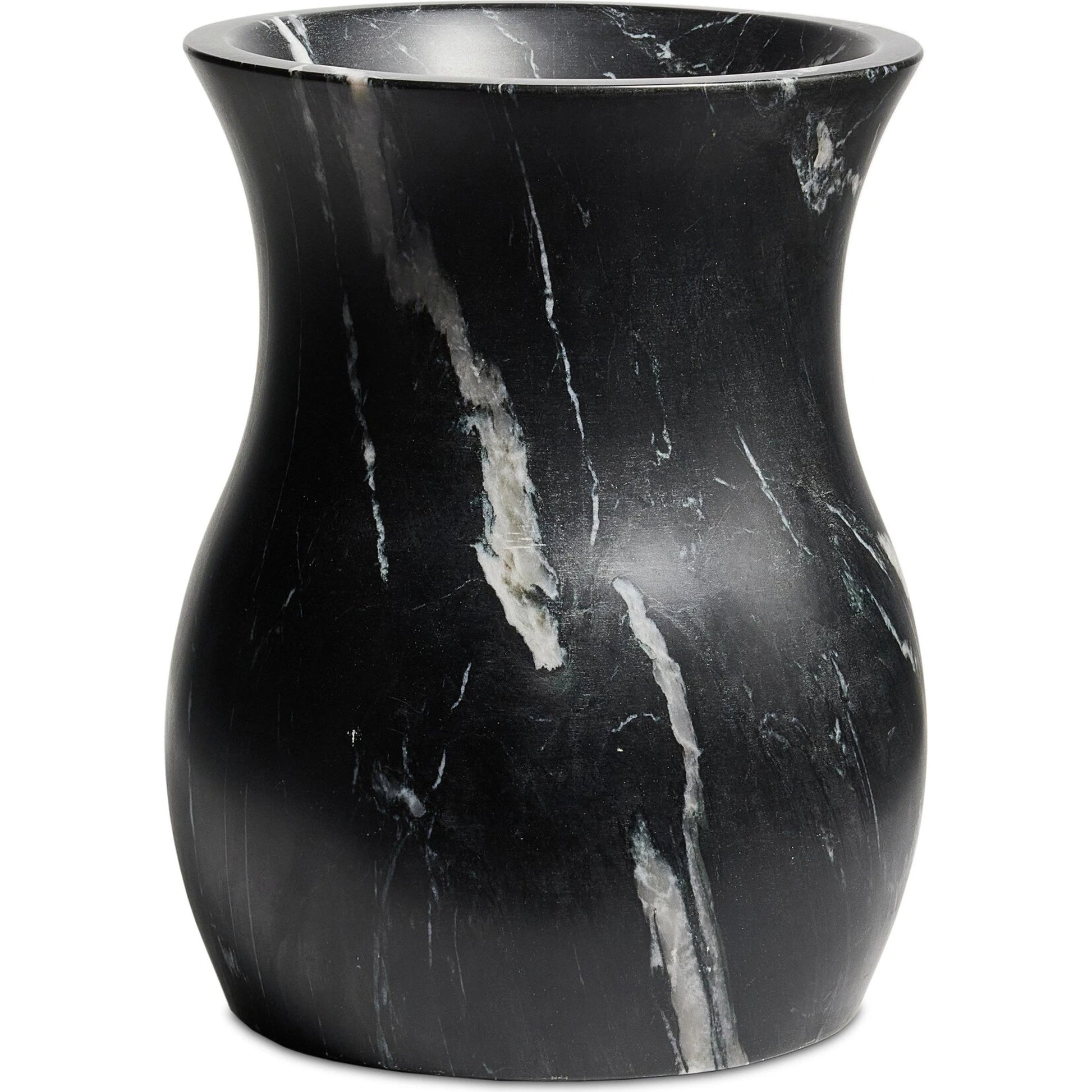 Sona Vase by Four Hands in black marble. Made from solid marble in a modern style.