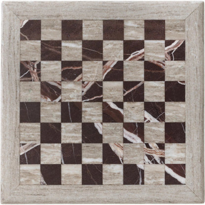 Stone Chess Set by Four Hands in antique white marble, merlot marble. Made from solid marble in a unique style.