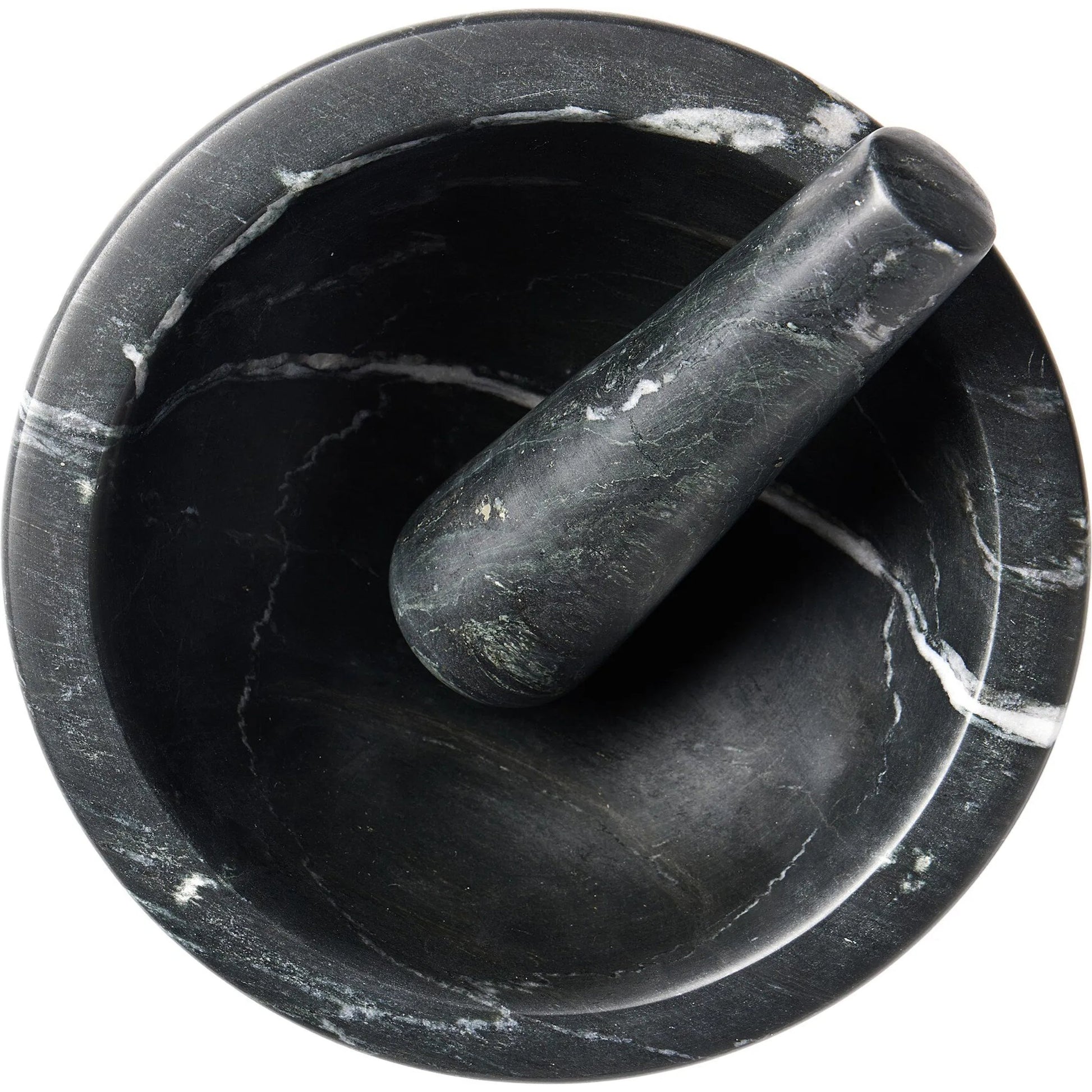 Arman Mortar and Pestle by Four Hands in polished black marble. Made from solid marble in a unique style.