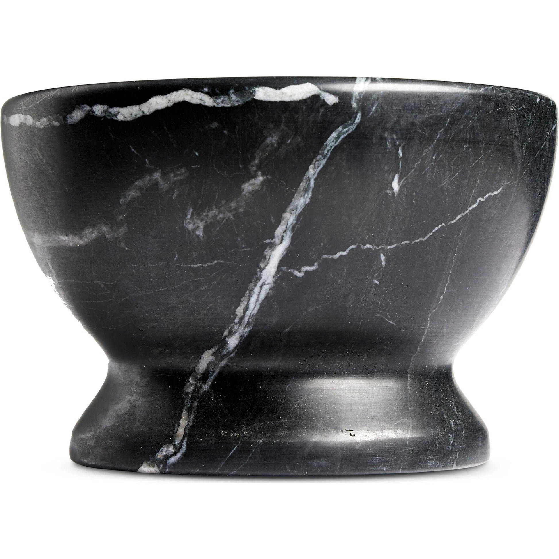 Arman Mortar and Pestle by Four Hands in polished black marble. Made from solid marble in a unique style.