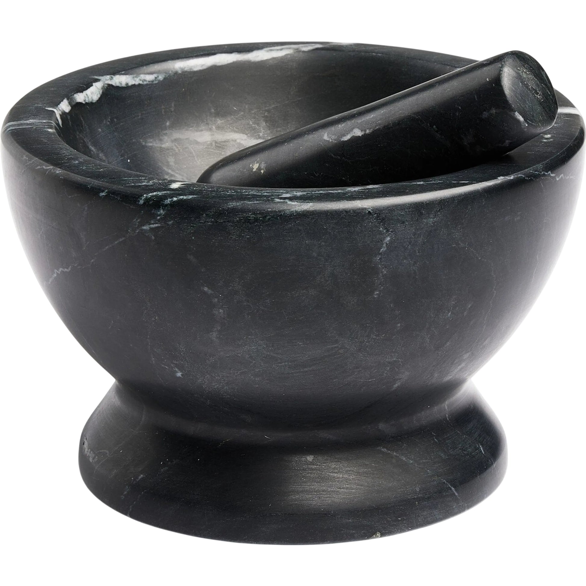 Arman Mortar and Pestle by Four Hands in polished black marble. Made from solid marble in a unique style.