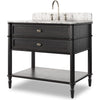 Satin Black Veneer, Carrara Marble