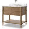 Washed Blonde Oak Veneer, Carrara Marble