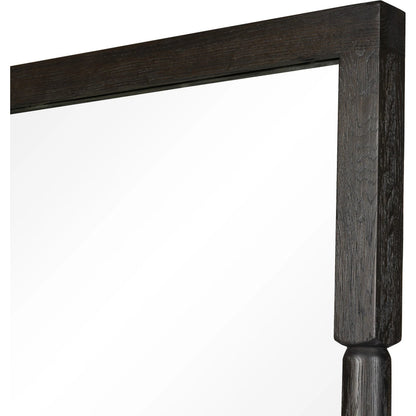 Concord Floor Mirror by Four Hands in charcoal oak. Made from solid oak, mirror, poplar eucalyptus plywood in a modern style.