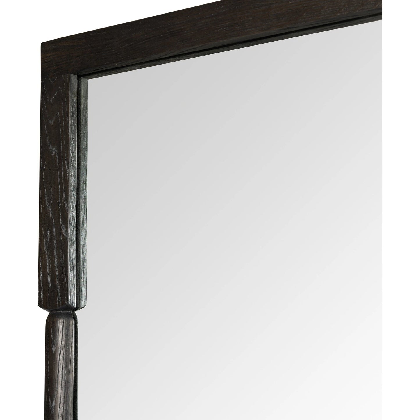007 SI-2137285 | Closeup | Concord Floor Mirror by Four Hands in charcoal oak. Made from solid oak, mirror, poplar eucalyptus plywood in a modern style.