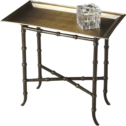 Tray Table by Butler Specialty Company in bronze and metalworks. Made from aluminum in a traditional style.