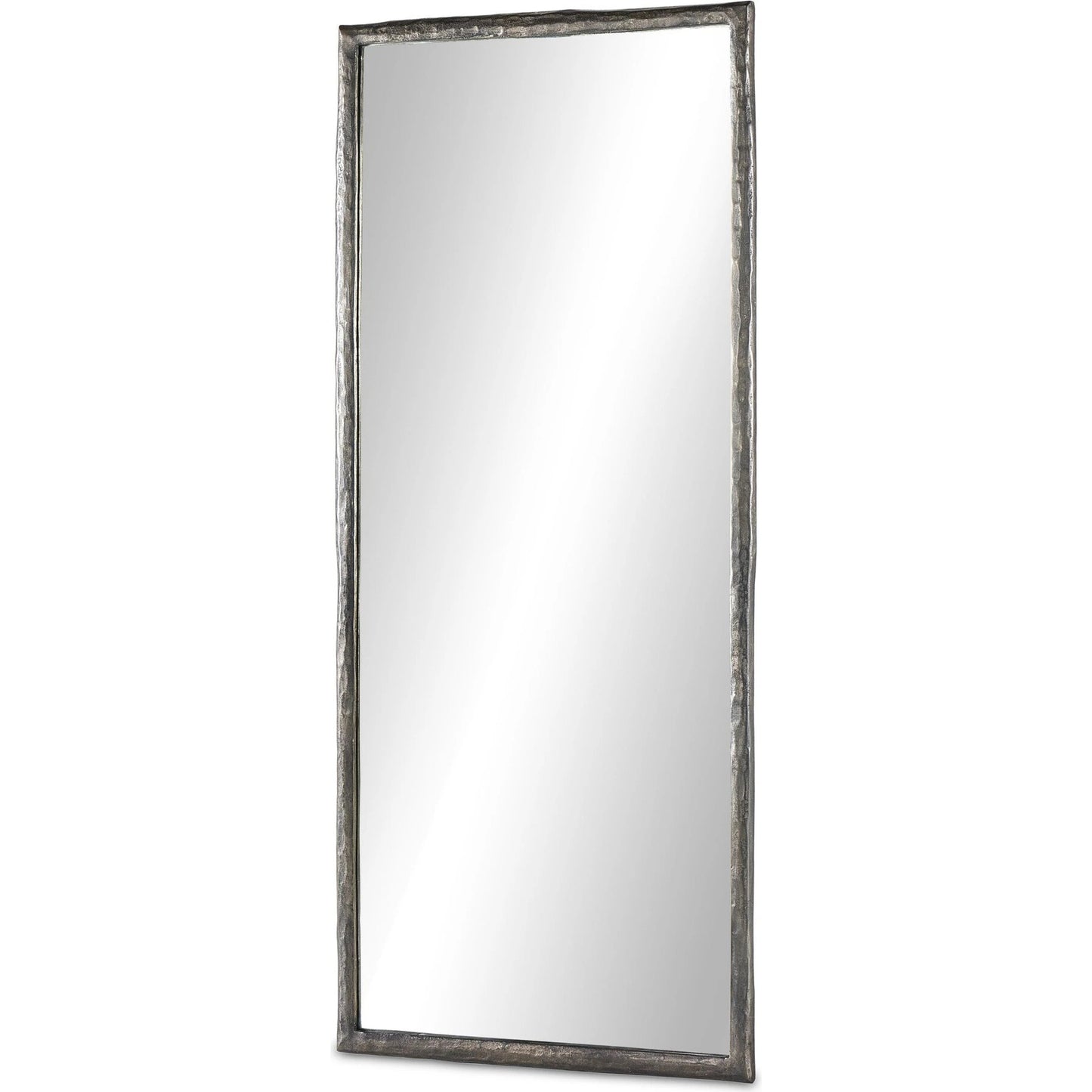 002 SI-2137435 | Primary Silo | Langford Floor Mirror by Four Hands in smoked nickel. Made from aluminum, mirror, engineered hardwood in a transitional style.