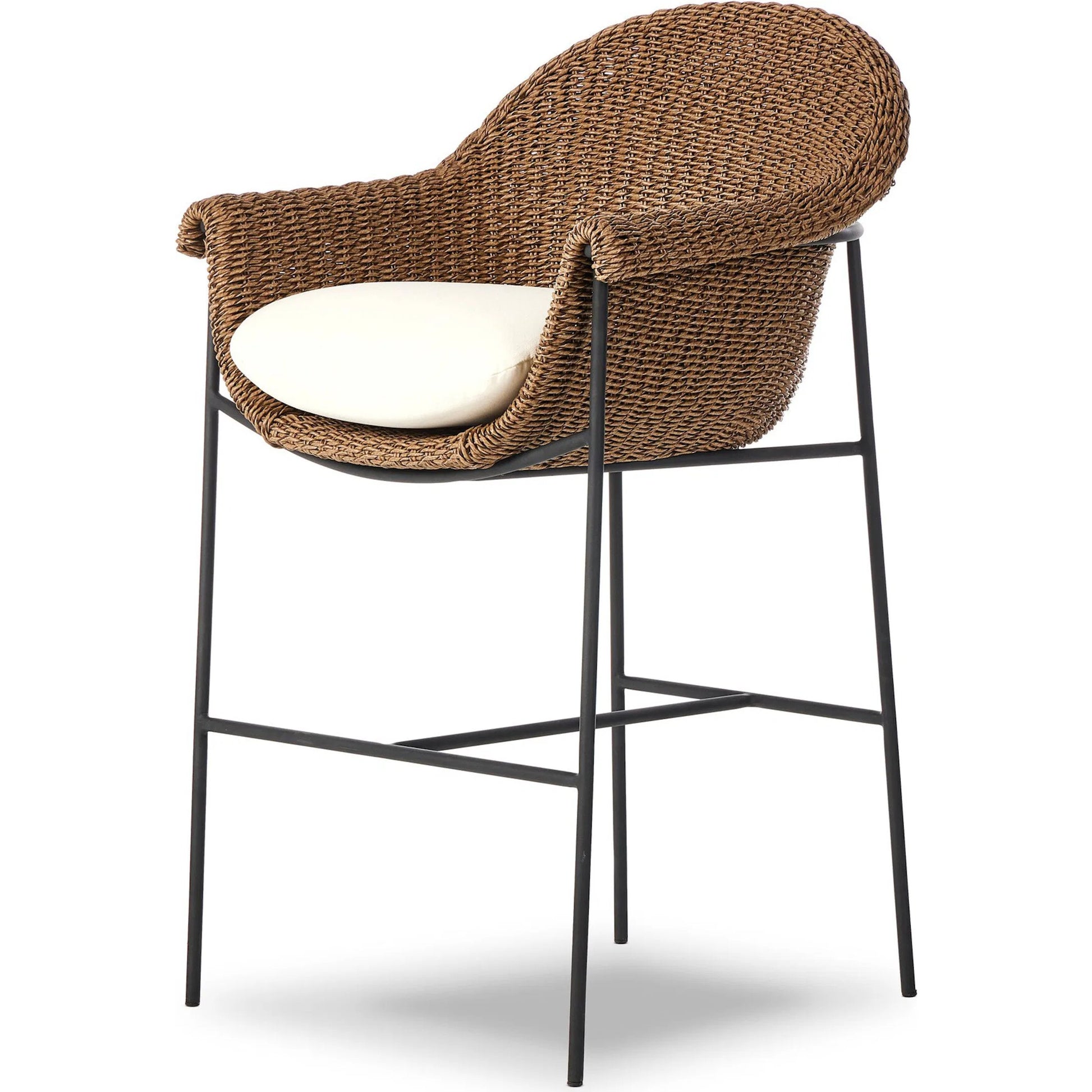 Suerte Outdoor Bar Stool by Four Hands. Made from 100% acrylic, iron, 100% polyethylene in a unique style.