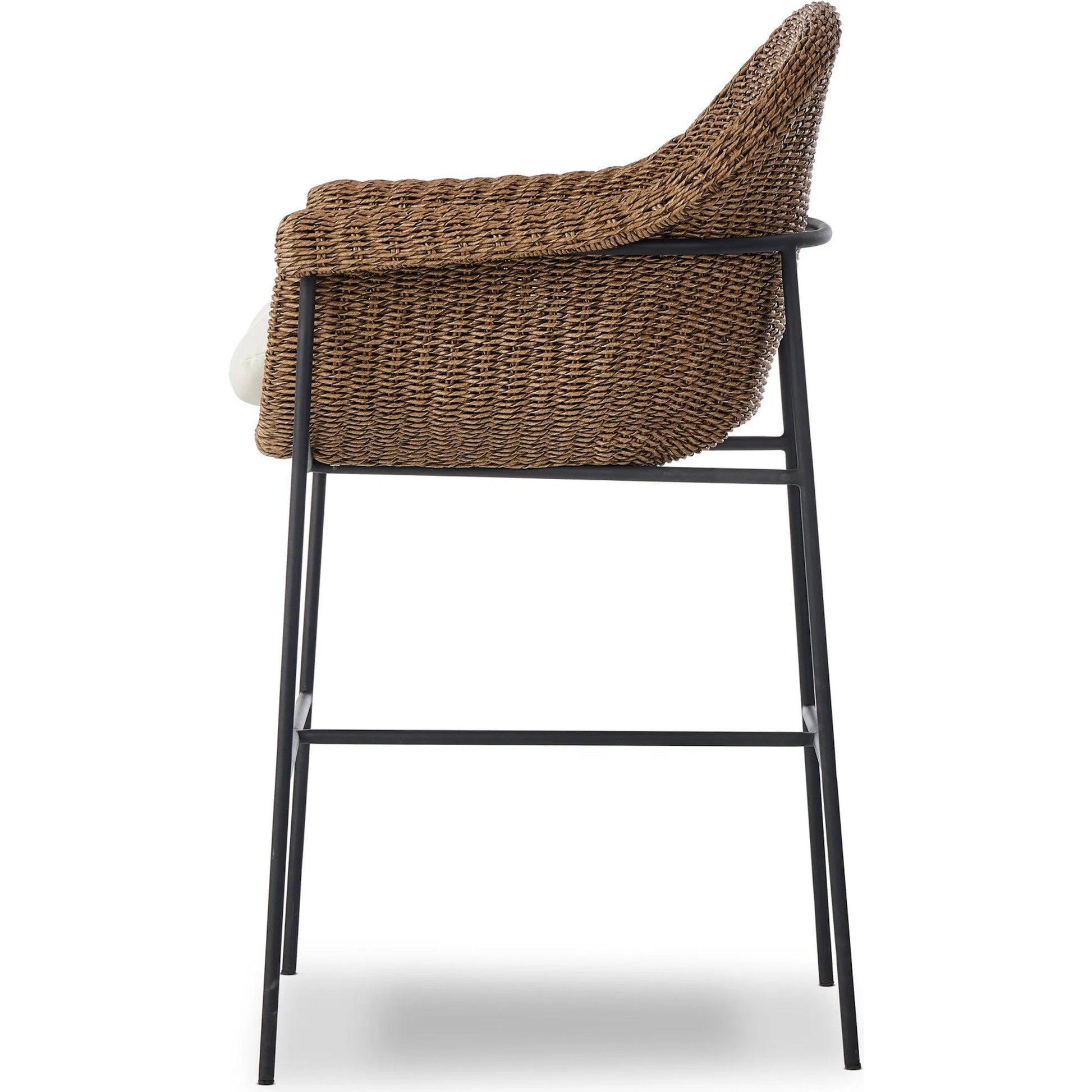 Suerte Outdoor Bar Stool by Four Hands. Made from 100% acrylic, iron, 100% polyethylene in a unique style.