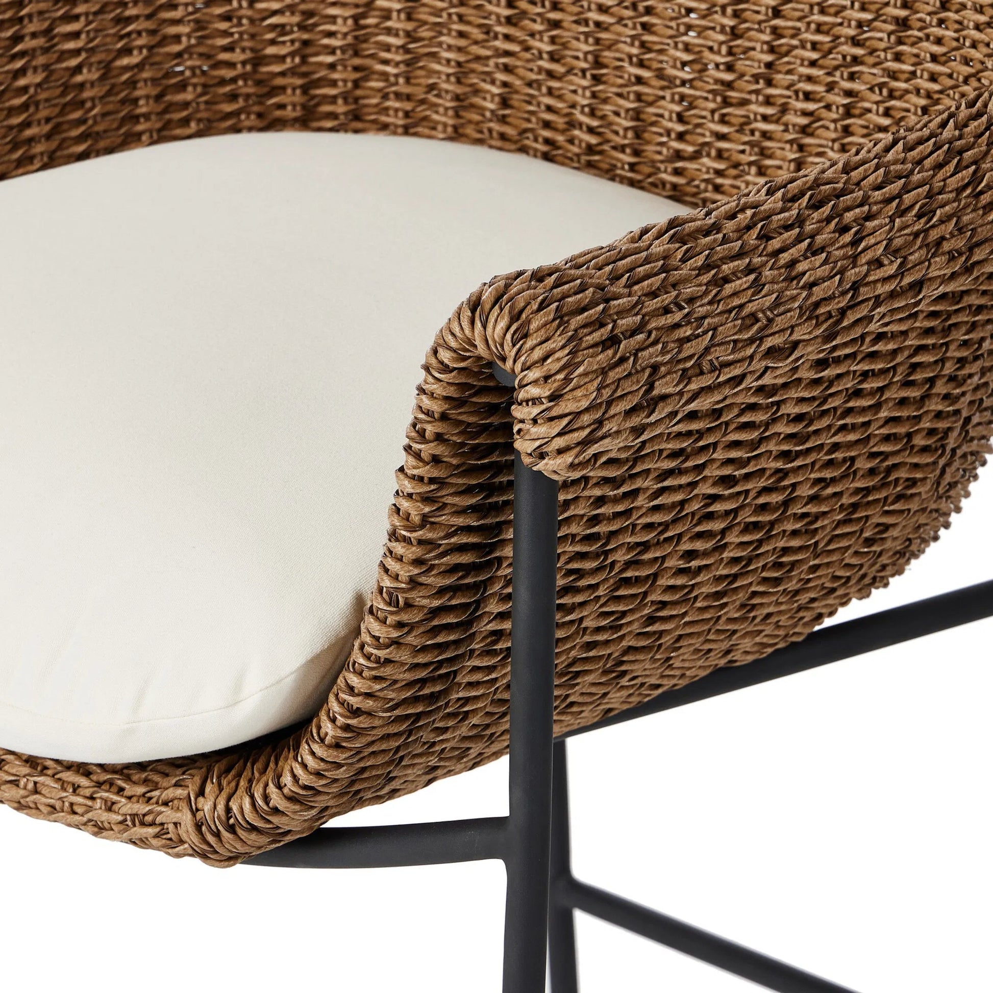 Suerte Outdoor Counter Stool by Four Hands. Made from 100% acrylic, iron, 100% polyethylene in a unique style.