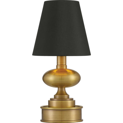 Galavant Cordless Table Lamp by Currey and Company in brass. Made from metal in a modern style.