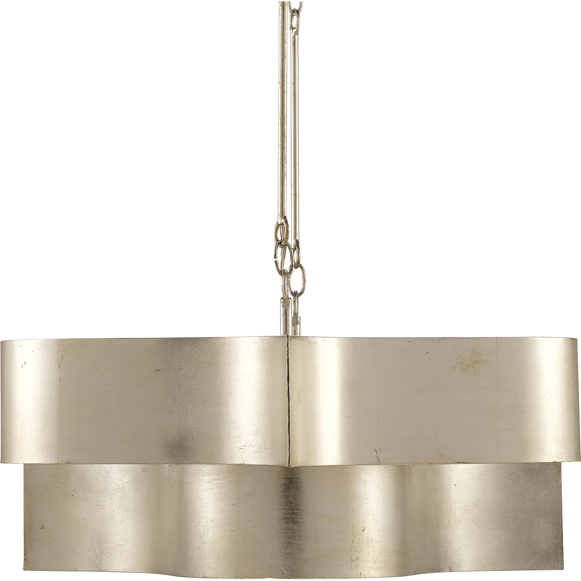 Grand Lotus Oval Chandelier by Currey and Company. Made from wrought iron in a modern style.