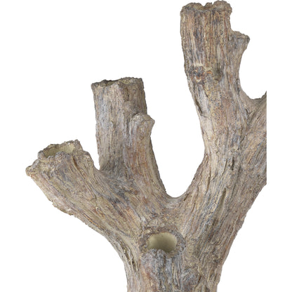 Rafaela Flameless LED Candelabra by Currey and Company in dark brown. Made from composite in a rustic style.