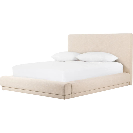 Martina Bed by Four Hands in bergamo parchment. Made from 75% cotton, 25% flax, linen, iron, 100% polyester in a modern style.