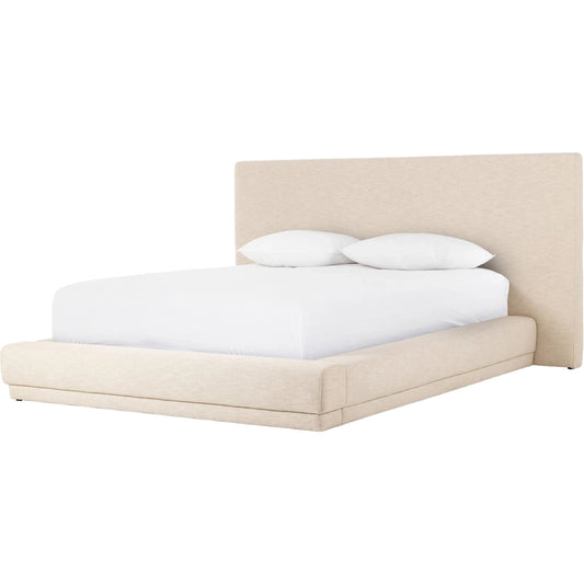 Martina Bed by Four Hands in bergamo parchment. Made from 75% cotton, 25% flax, linen, iron, 100% polyester in a modern style.