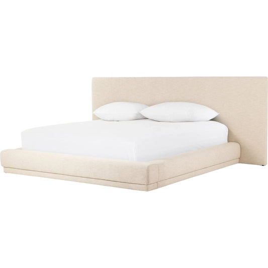 Martina Bed by Four Hands in bergamo parchment. Made from 75% cotton, 25% flax, linen, iron, 100% polyester in a modern style.